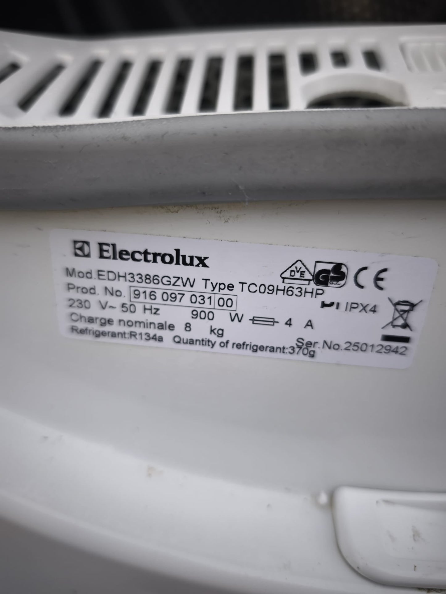 Sèche-linge Electrolux EDH3386GZW