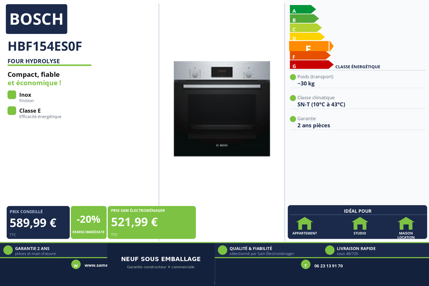 Vignette Four Hydrolyse Bosch HBF154ES0F