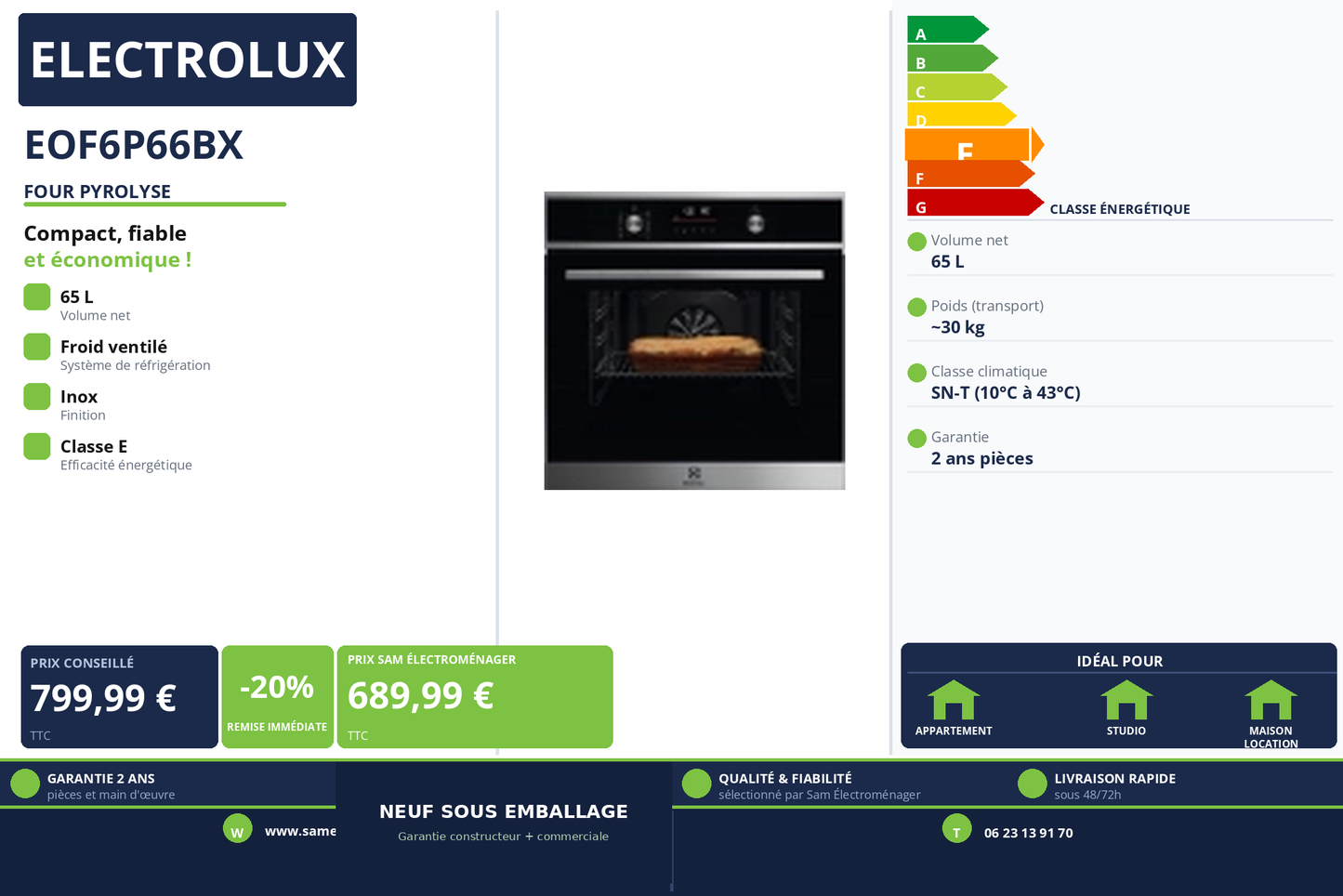Vignette Four Pyrolyse Electrolux EOF6P66BX