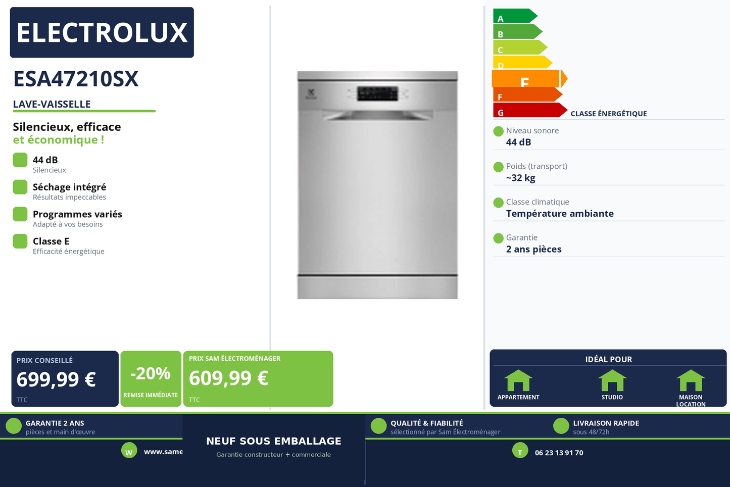 Vignette Lave-Vaisselle Electrolux ESA47210SX