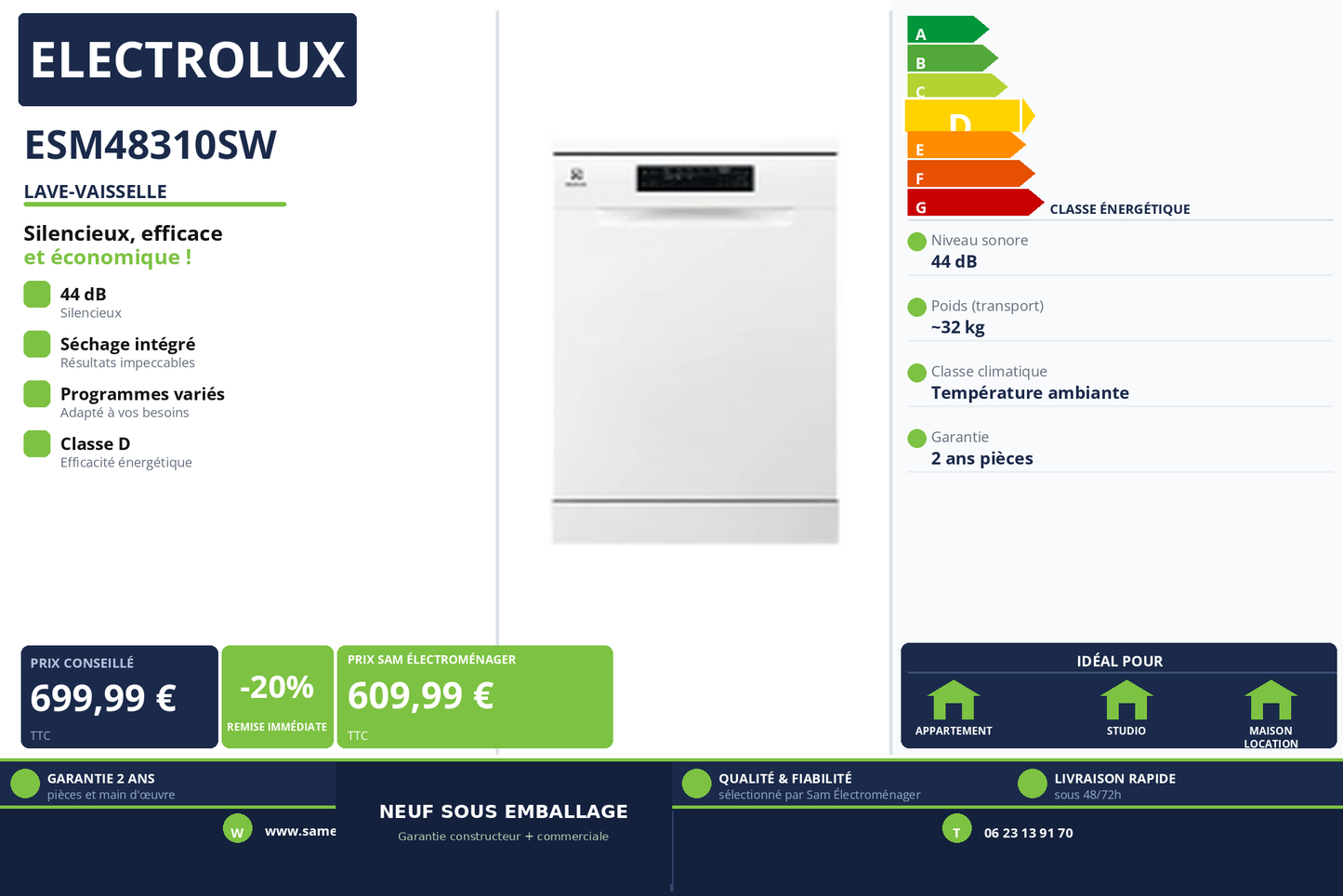Vignette Lave-Vaisselle Electrolux ESM48310SW