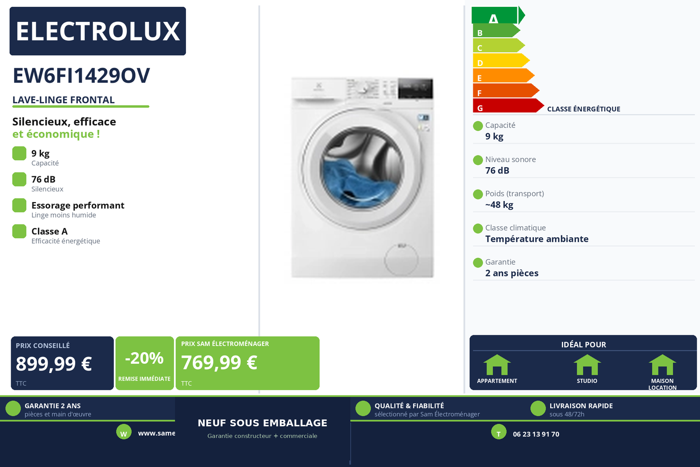 Vignette Lave-Linge Frontal Electrolux EW6FI1429OV