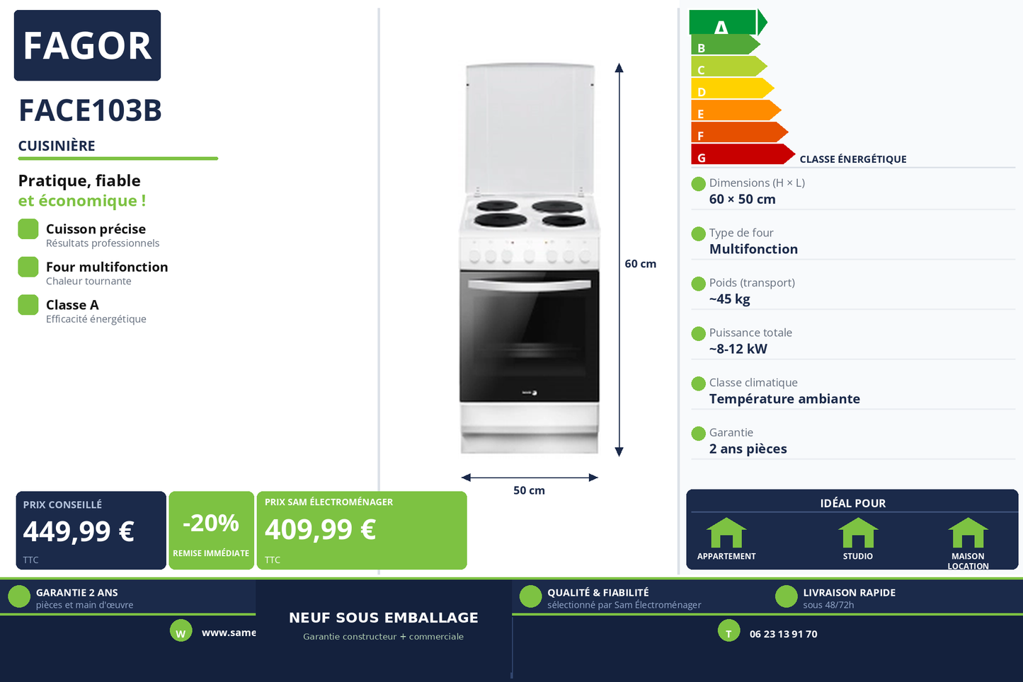 Vignette Cuisinière Fagor FACE103B