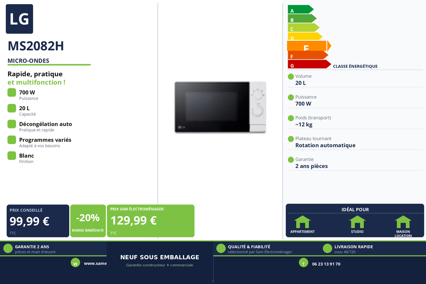 Vignette Micro-Ondes Lg MS2082H