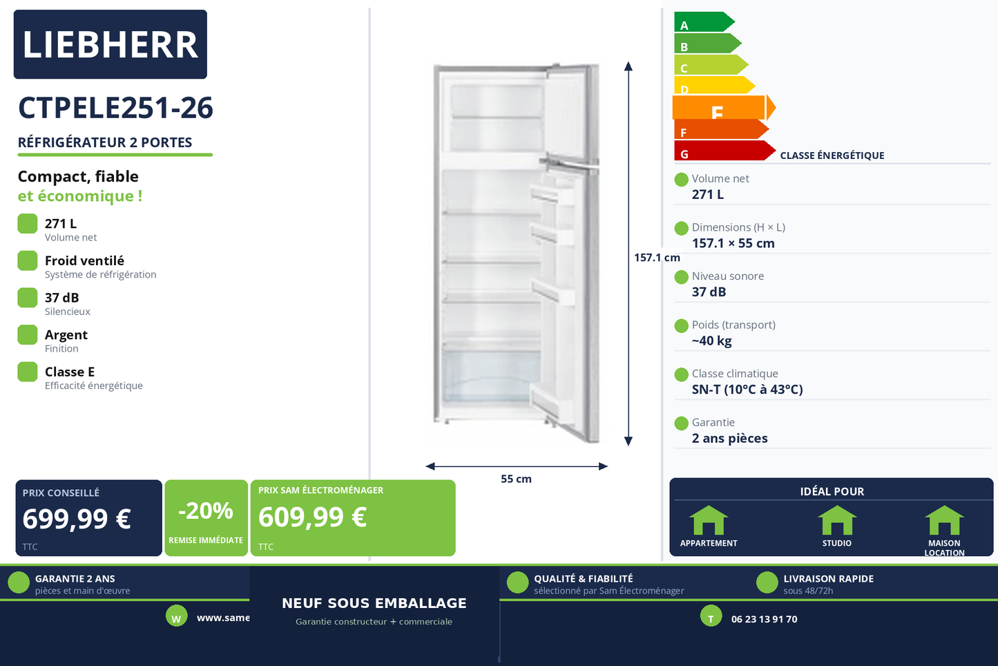 Vignette Réfrigérateur 2 Portes Liebherr CTPELE251-26