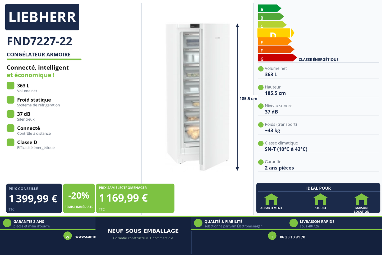 Vignette Congélateur Armoire Liebherr FND7227-22