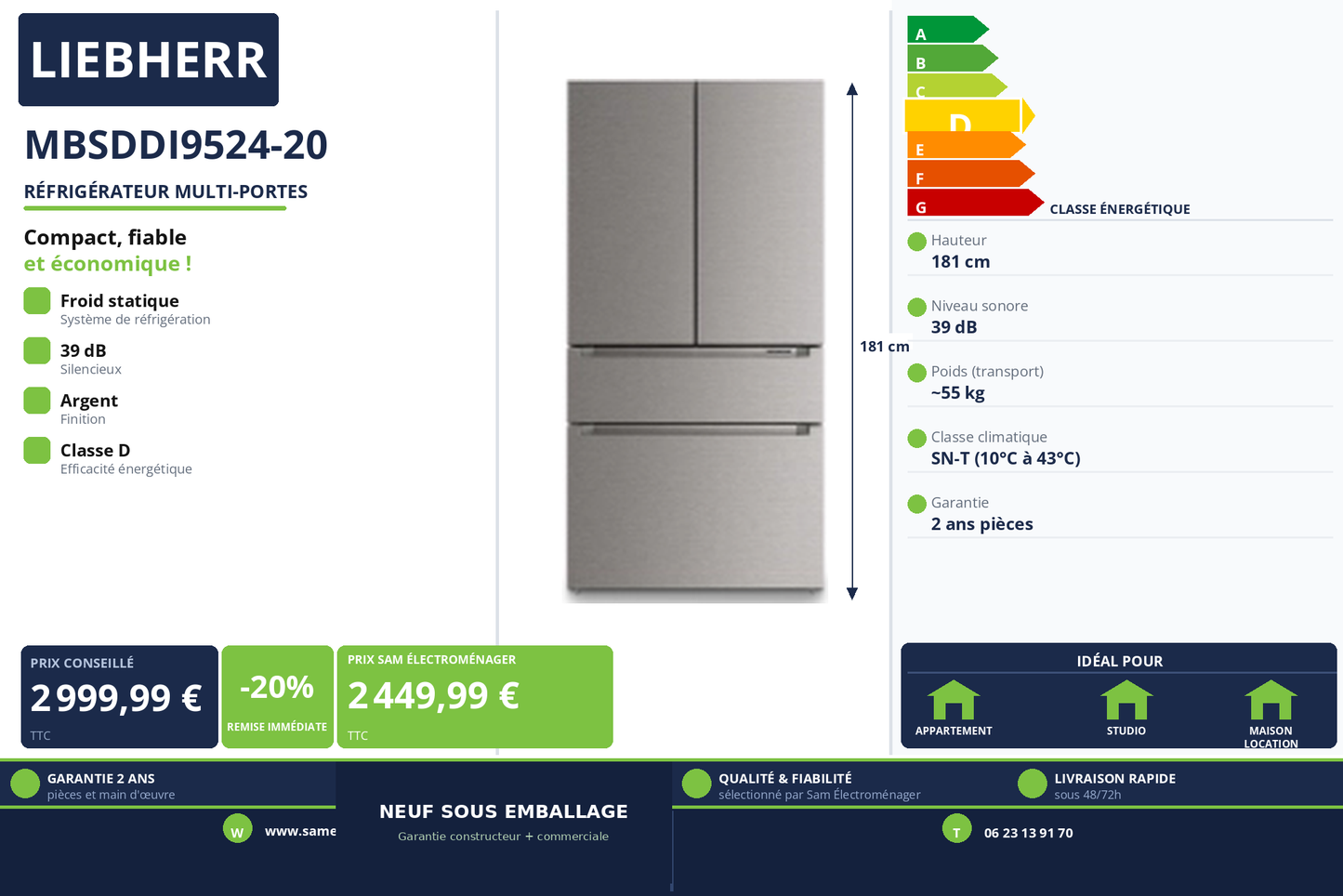 Vignette Réfrigérateur Multi-Portes Liebherr MBSDDI9524-20