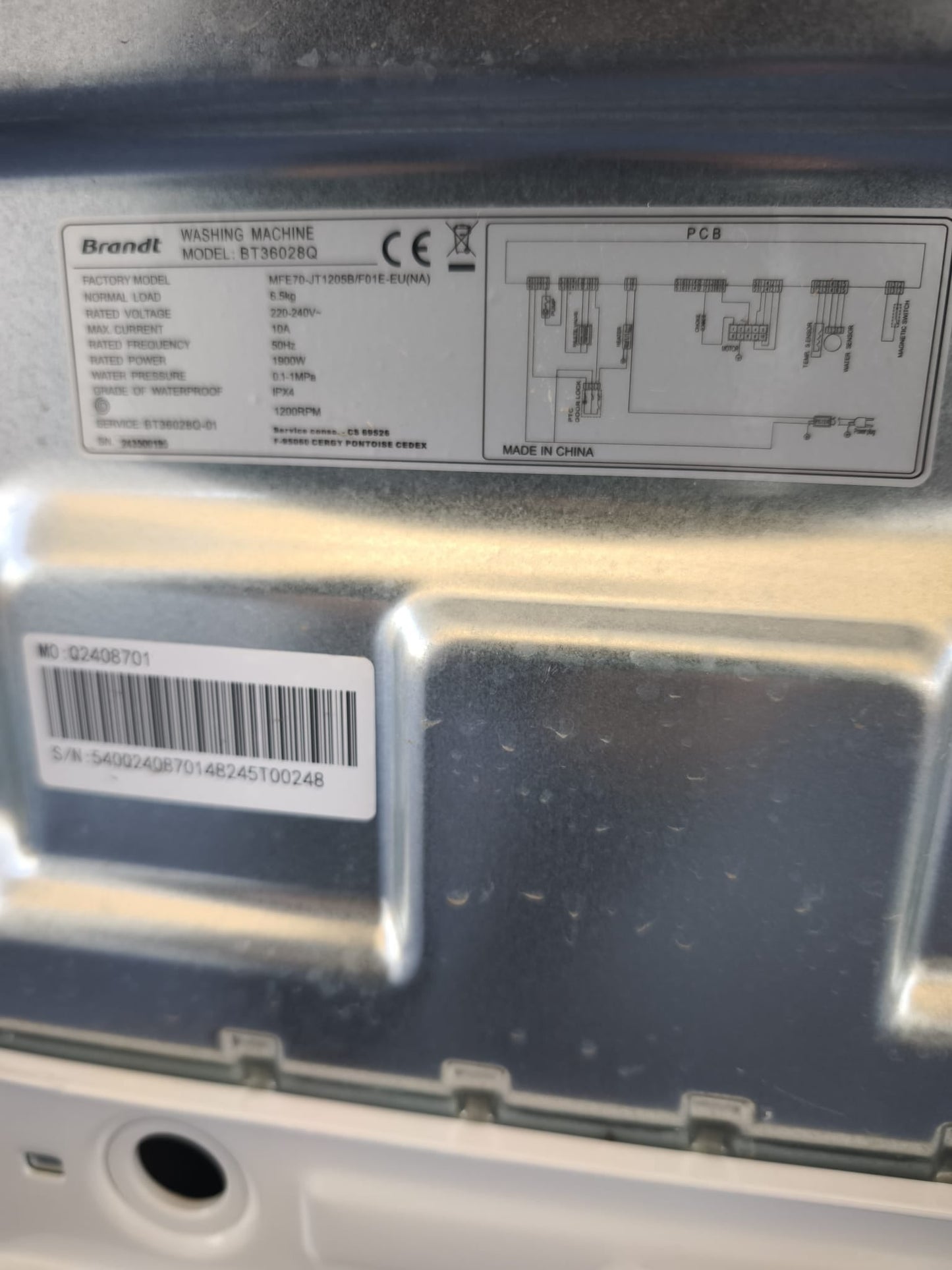 Lave-linge Brandt BT36028Q