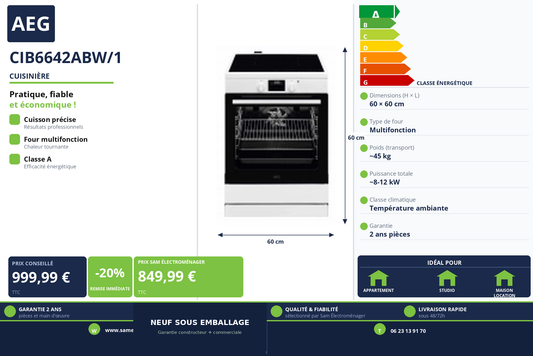 Vignette Cuisinière Aeg CIB6642ABW/1