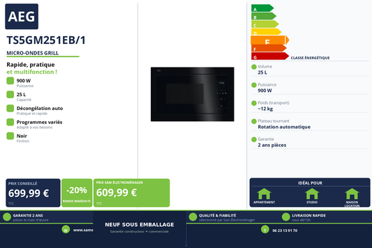 Vignette Micro-Ondes Grill Aeg TS5GM251EB/1