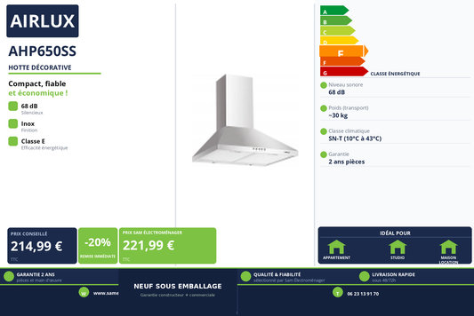 Vignette Hotte Décorative Airlux AHP650SS