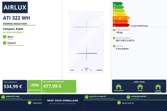 Vignette Domino Induction Airlux ATI 322 WH