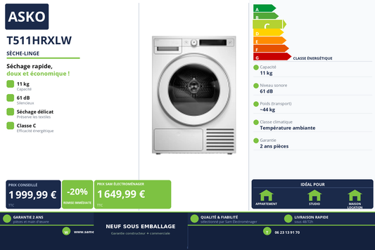 Vignette Sèche-Linge Asko T511HRXLW