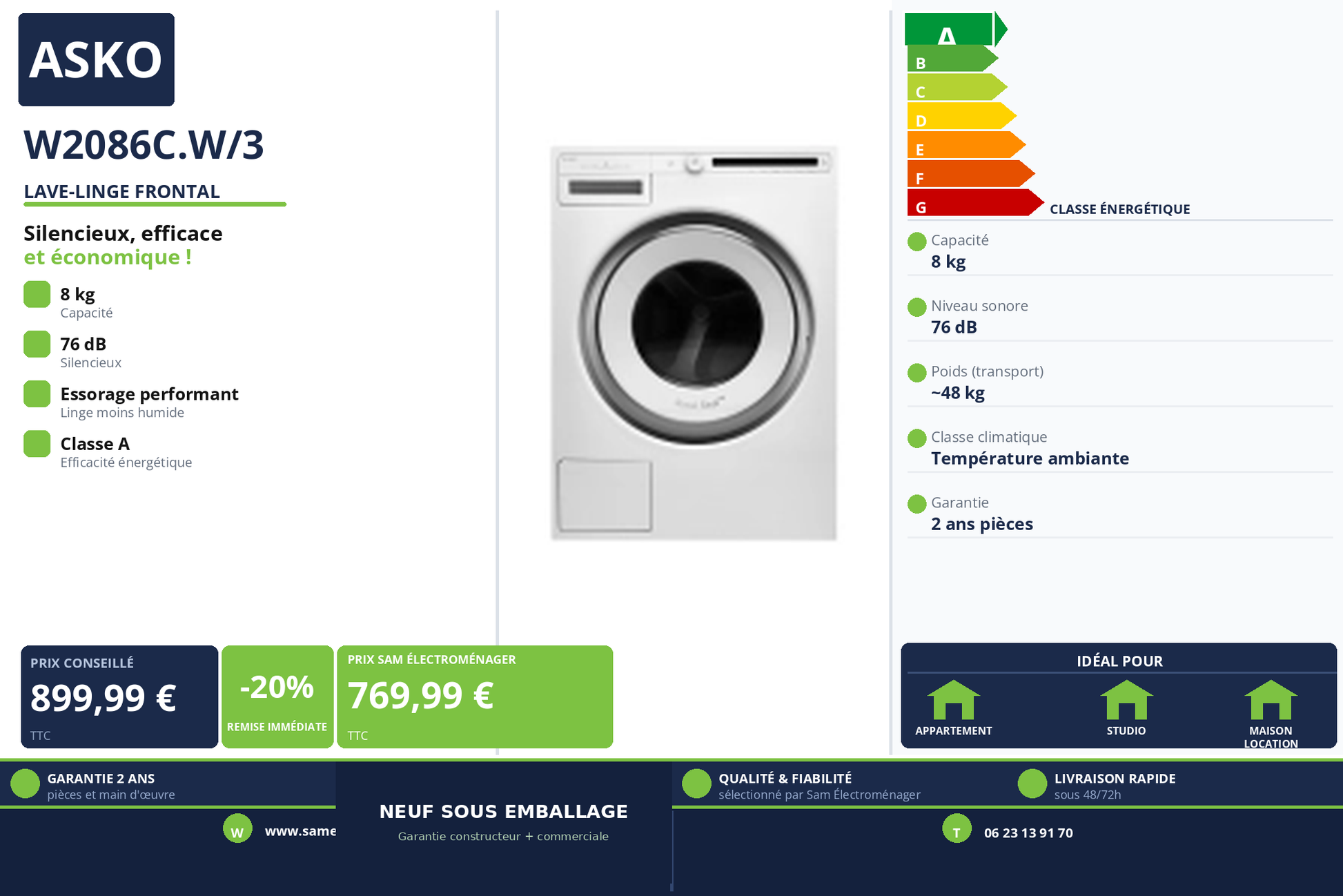 Vignette Lave-Linge Frontal Asko W2086C.W/3