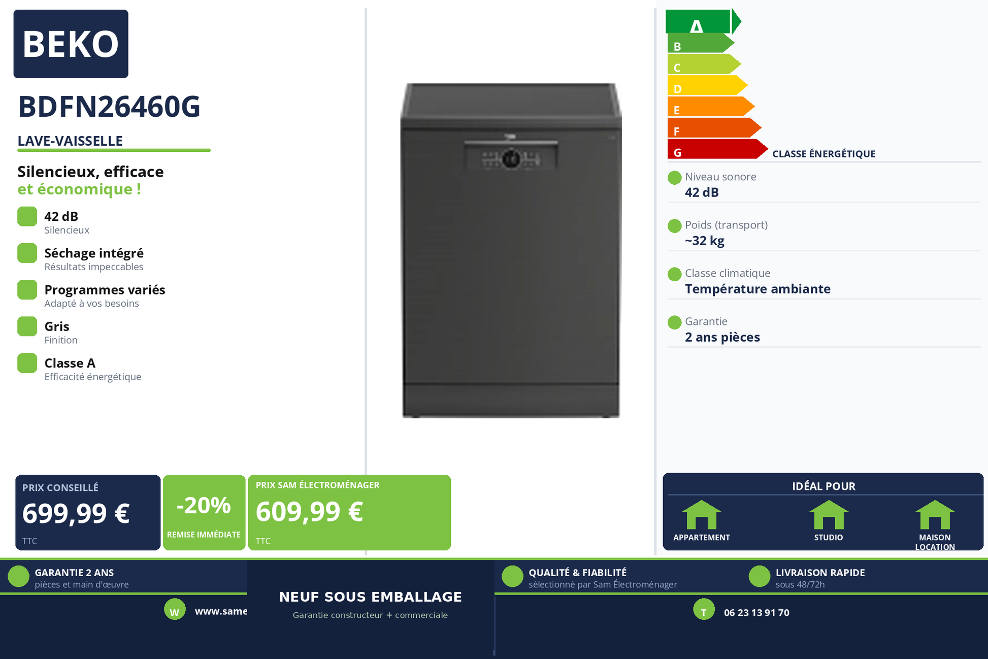 Vignette Lave-Vaisselle Beko BDFN26460G