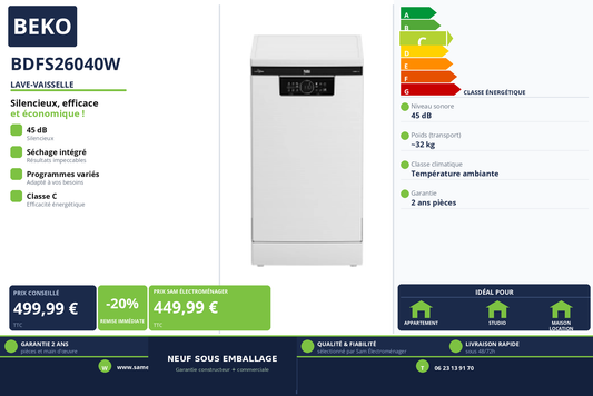 Vignette Lave-Vaisselle Beko BDFS26040W
