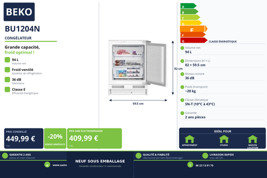 Vignette Congélateur Beko BU1204N