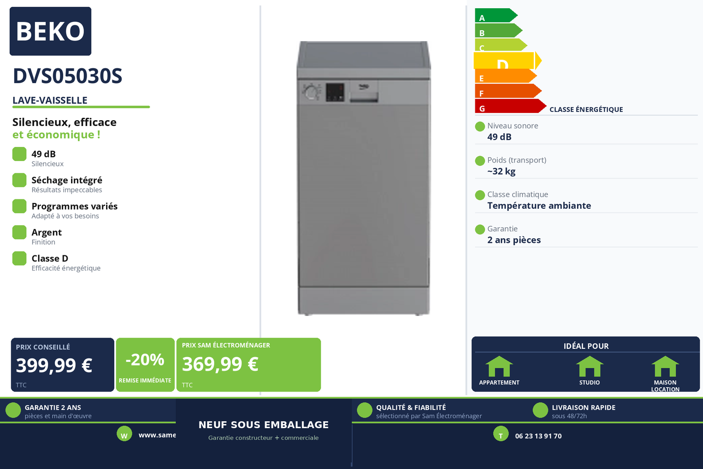 Vignette Lave-Vaisselle Beko DVS05030S