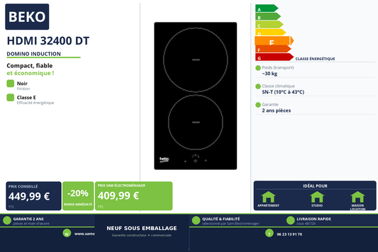 Vignette Domino Induction Beko HDMI 32400 DT