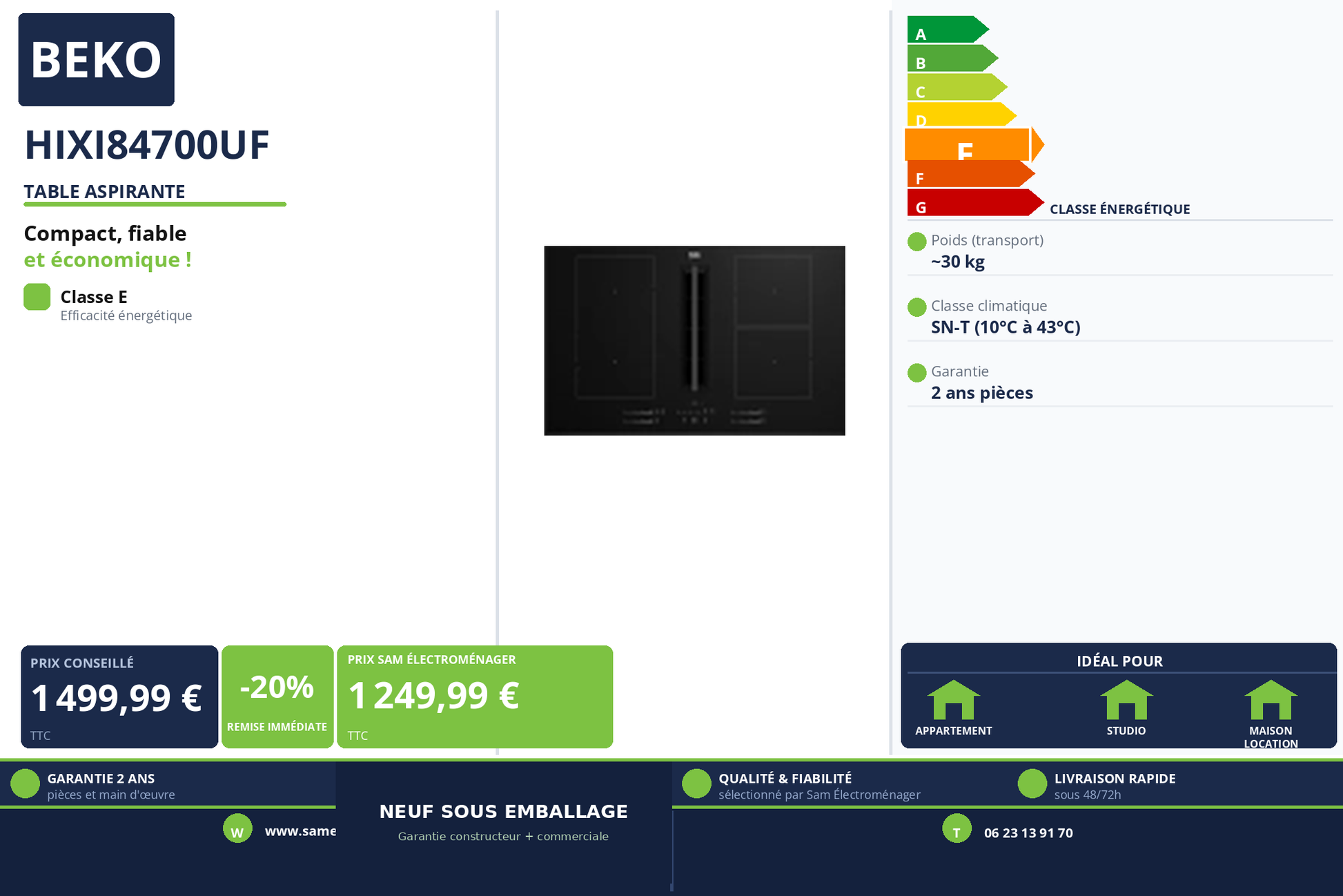 Vignette Table Aspirante Beko HIXI84700UF