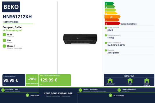 Vignette Hotte Visière Beko HNS61212XH