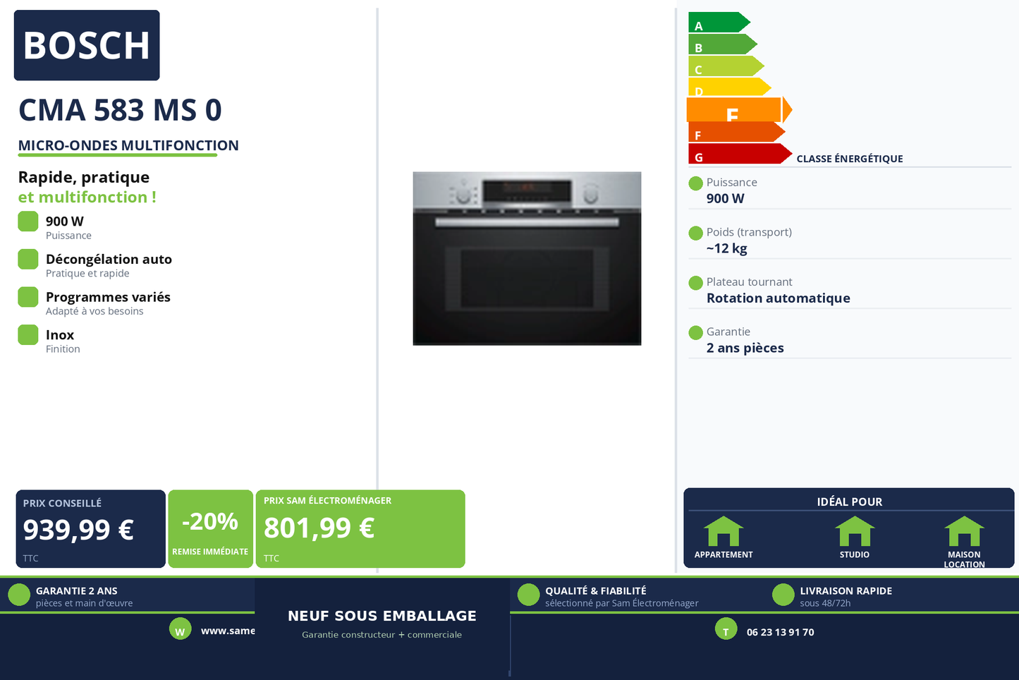 Vignette Micro-Ondes Multifonction Bosch CMA 583 MS 0