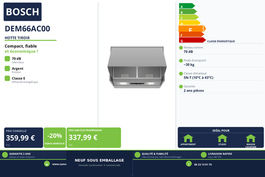 Vignette Hotte Tiroir Bosch DEM66AC00