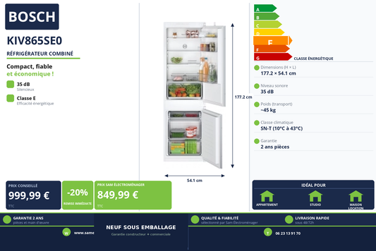Vignette Réfrigérateur Combiné Bosch KIV865SE0