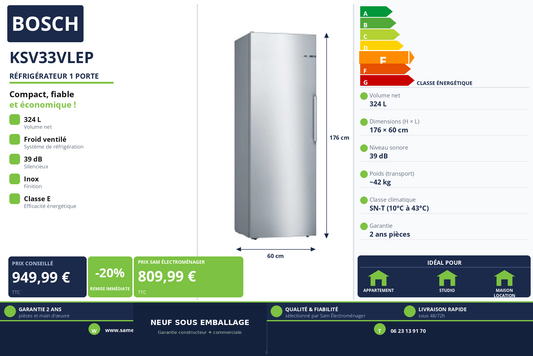 Vignette Réfrigérateur 1 Porte Bosch KSV33VLEP