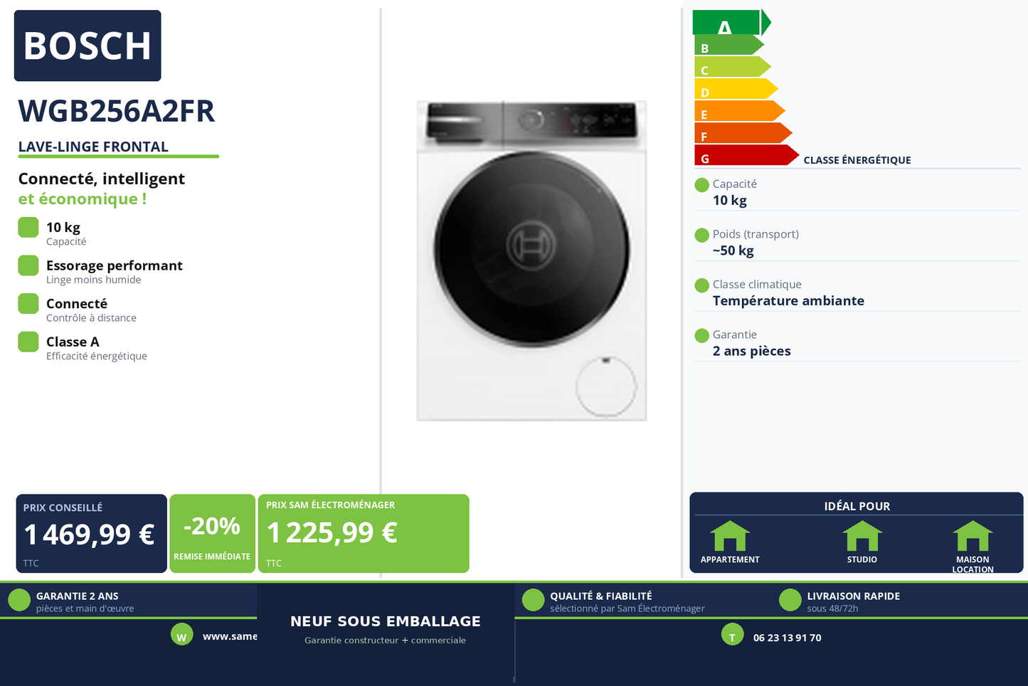 Vignette Lave-Linge Frontal Bosch WGB256A2FR