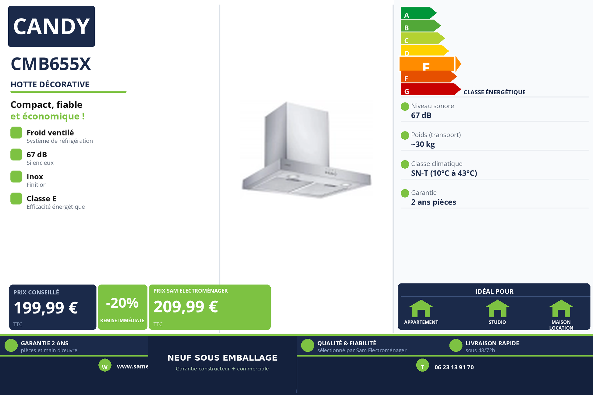 Vignette Hotte Décorative Candy CMB655X