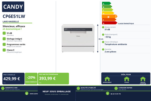 Vignette Lave-Vaisselle Candy CP6E51LW