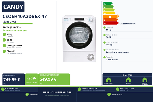 Vignette Sèche-Linge Candy CSOEH10A2DBEX-47