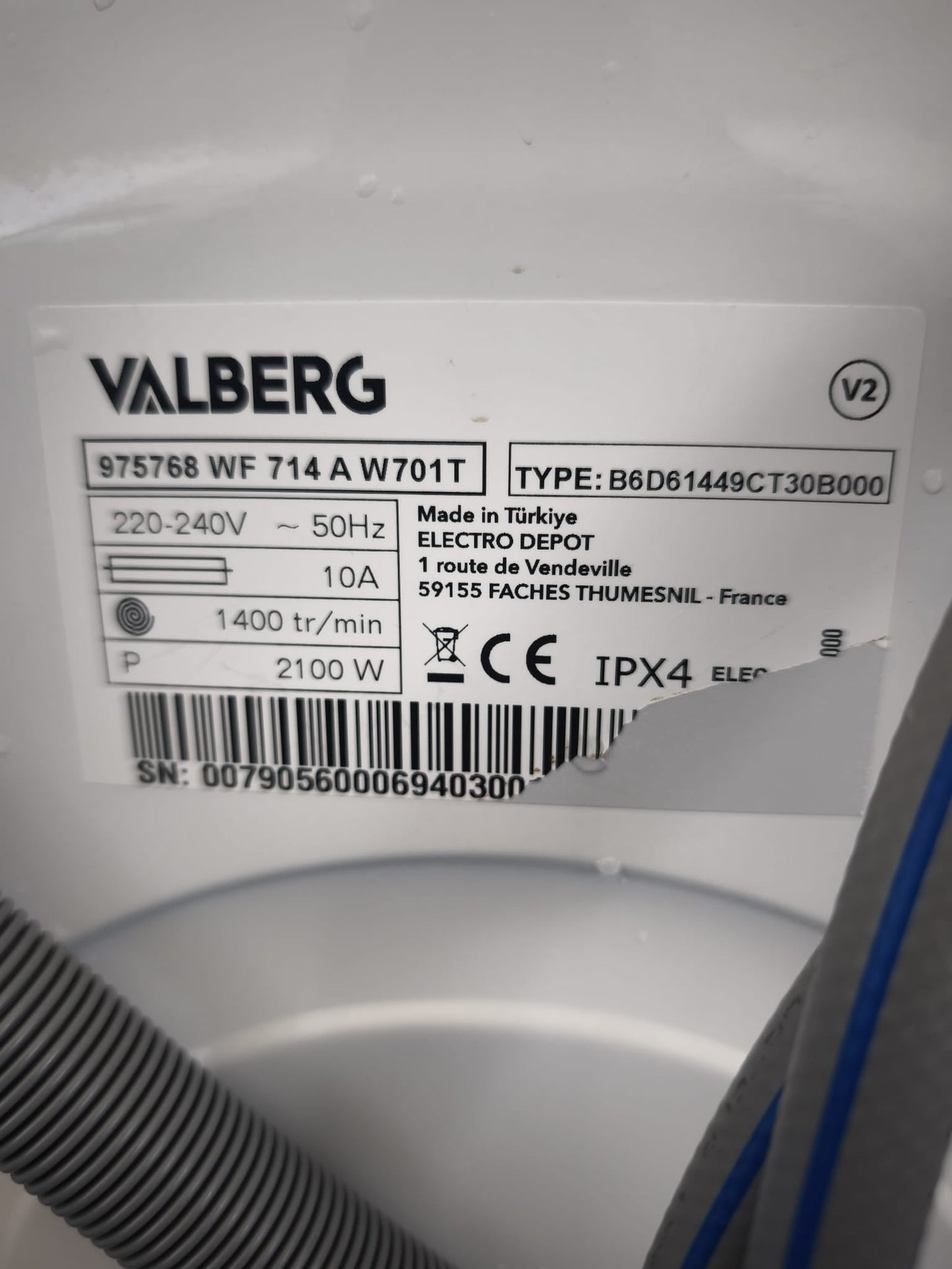 Lave-linge Valberg WF 714 A W701T – V2