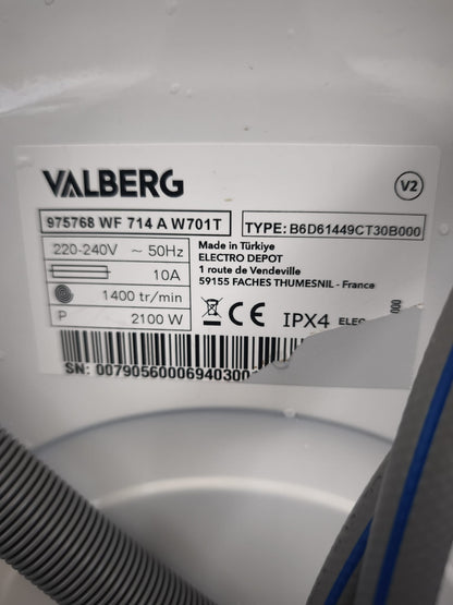 Lave-linge Valberg WF 714 A W701T – V2