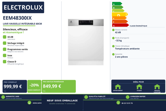 Vignette Lave-Vaisselle Intégrable 60Cm Electrolux EEM48300IX