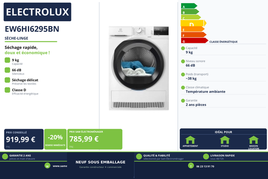 Vignette Sèche-Linge Electrolux EW6HI6295BN