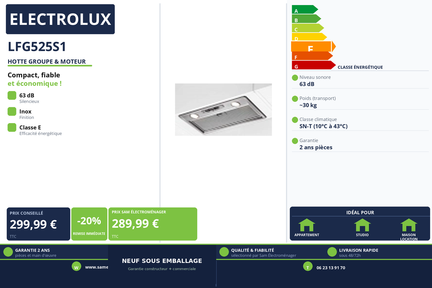 Vignette Hotte Groupe & Moteur Electrolux LFG525S1