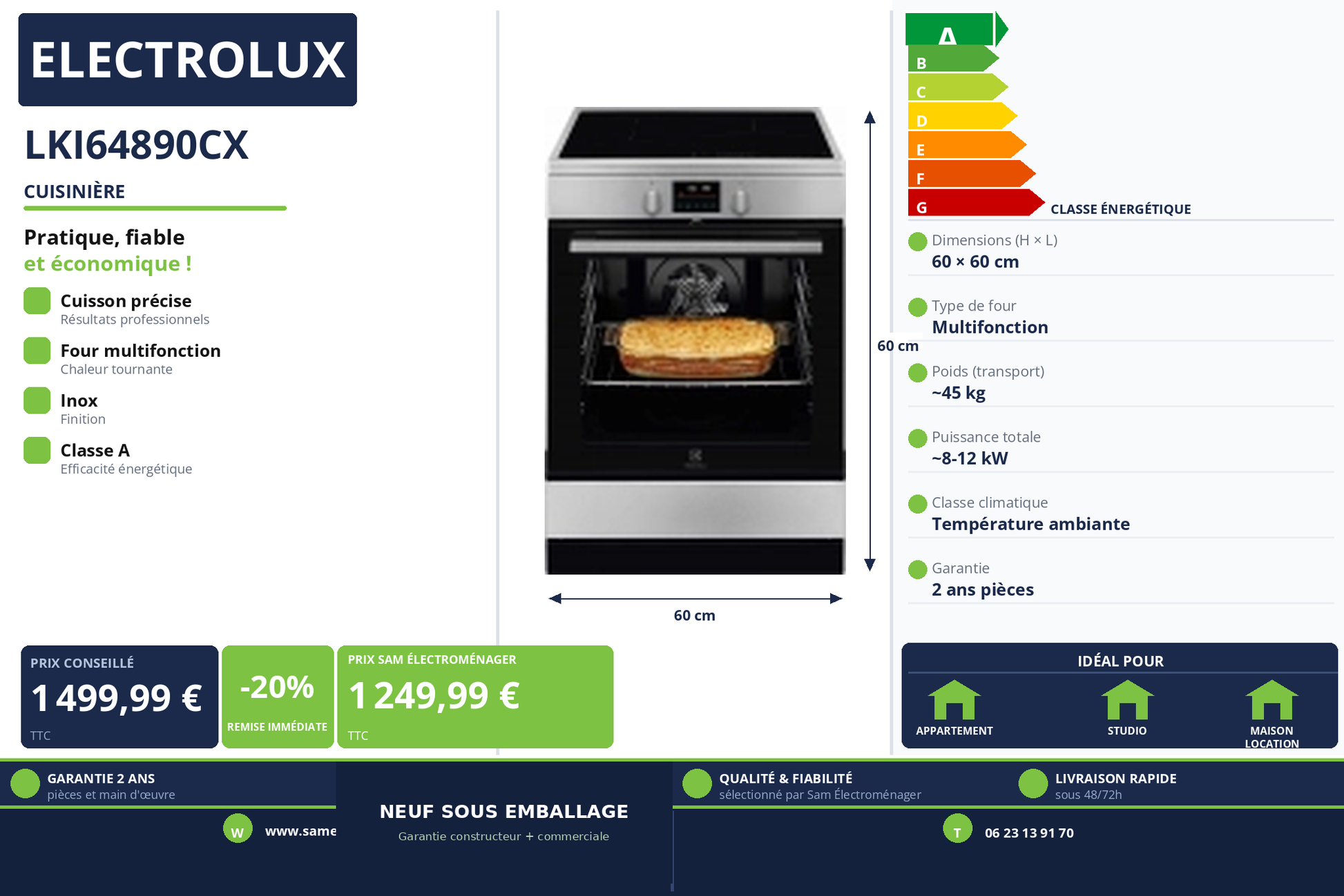 Vignette Cuisinière Electrolux LKI64890CX