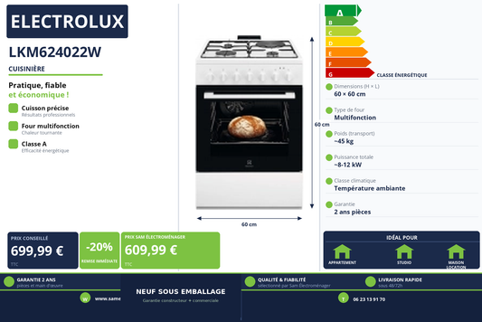 Vignette Cuisinière Electrolux LKM624022W