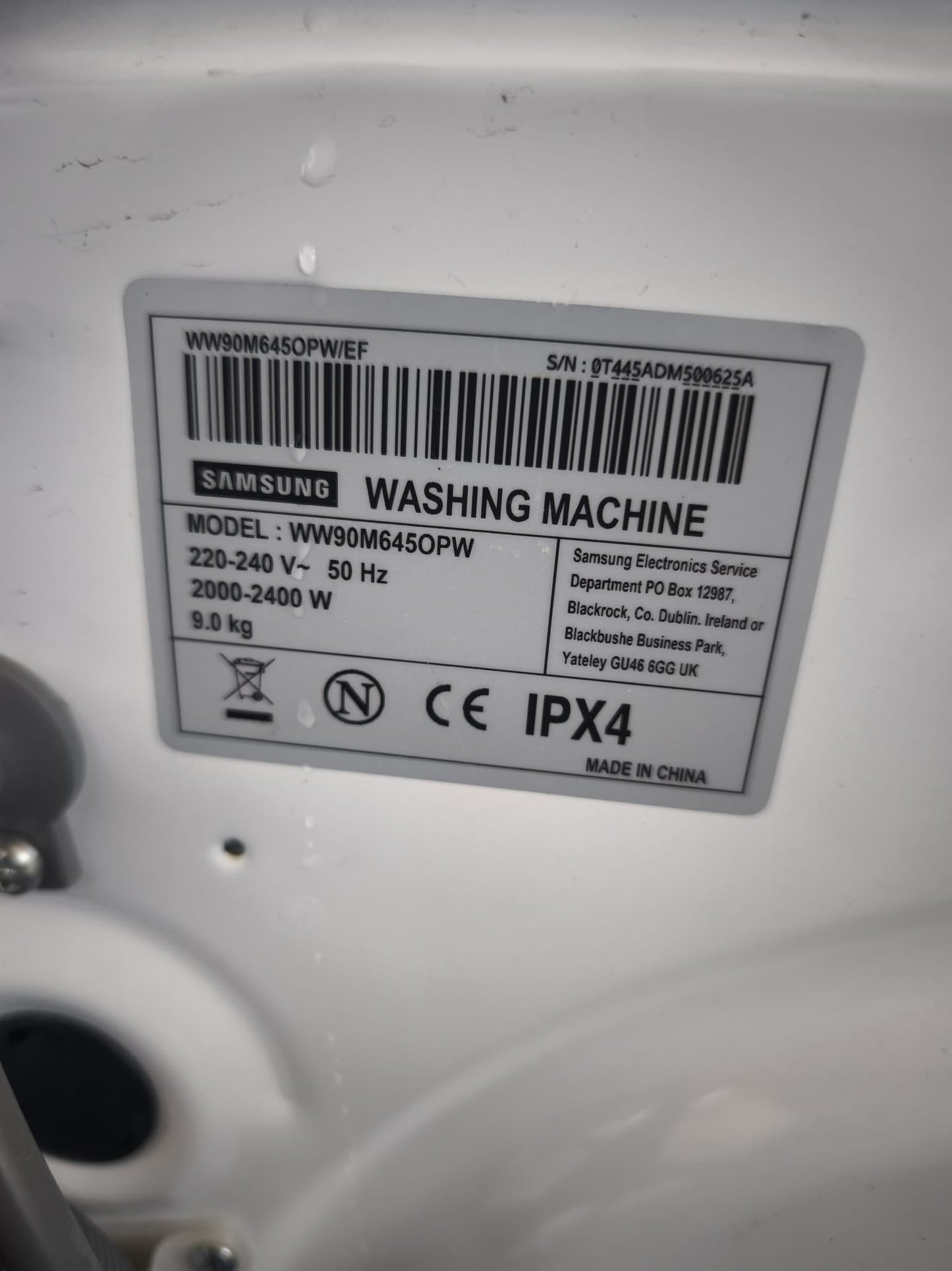 Lave-linge Samsung WW90M6450PW