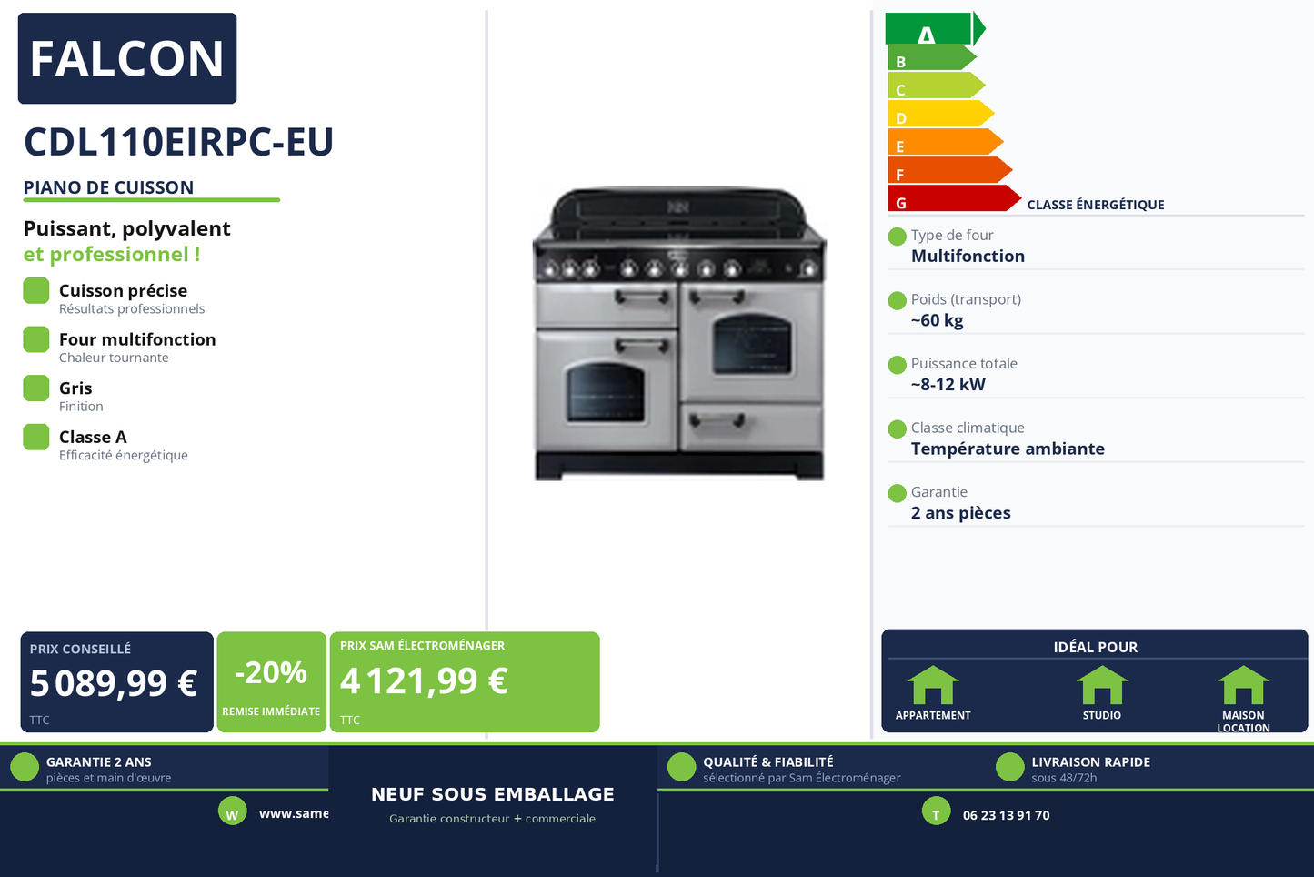 Vignette Piano De Cuisson Falcon CDL110EIRPC-EU