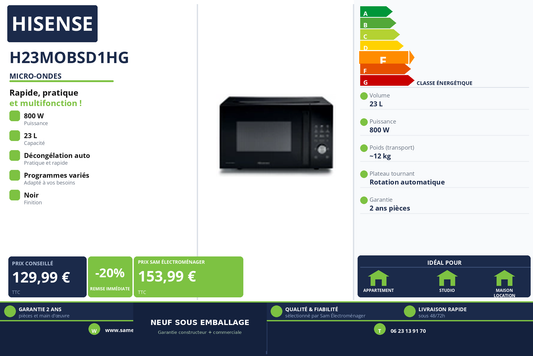Vignette Micro-Ondes Hisense H23MOBSD1HG