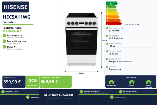 Vignette Cuisinière Hisense HEC5A11WG