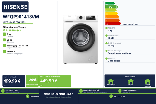 Vignette Lave-Linge Frontal Hisense WFQP901418VM
