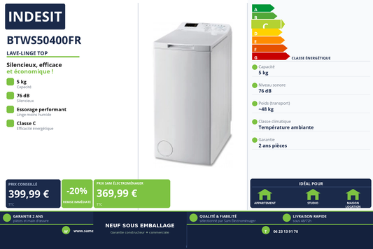 Vignette Lave-Linge Top Indesit BTWS50400FR