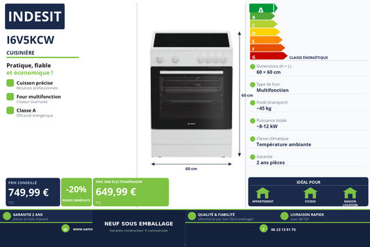 Vignette Cuisinière Indesit I6V5KCW