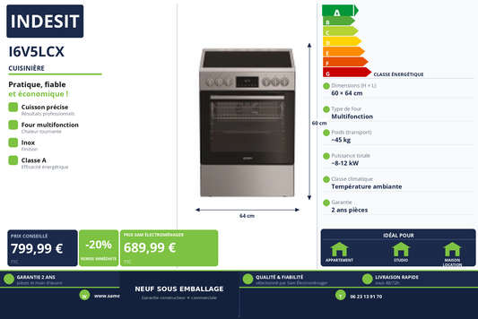 Vignette Cuisinière Indesit I6V5LCX