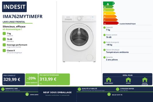 Vignette Lave-Linge Frontal Indesit IMA762MYTIMEFR