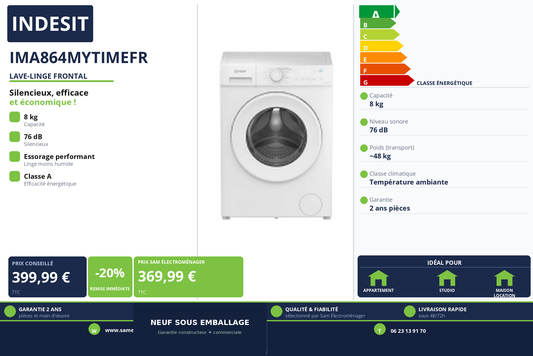 Vignette Lave-Linge Frontal Indesit IMA864MYTIMEFR